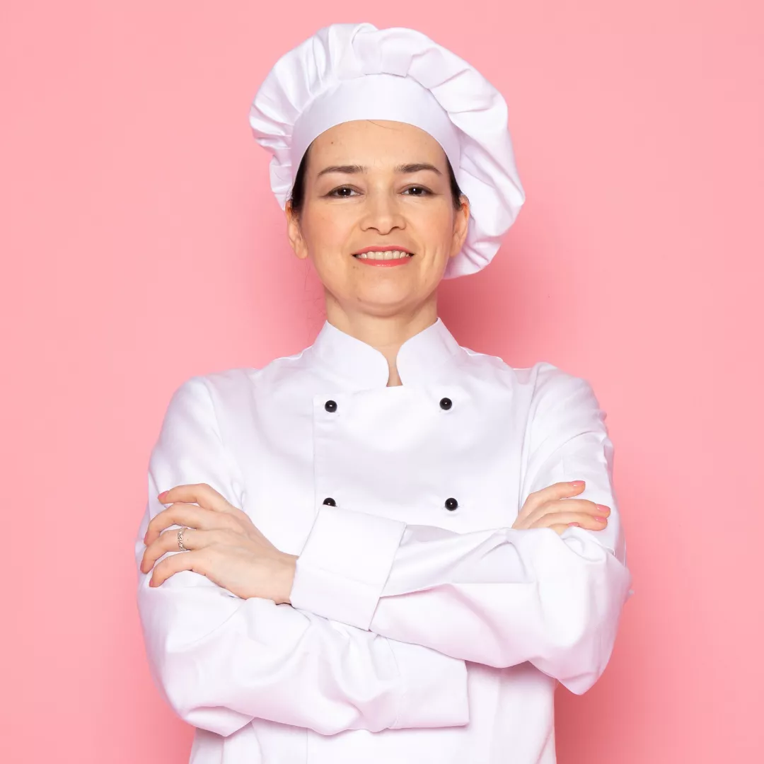 Eva in her kitchen