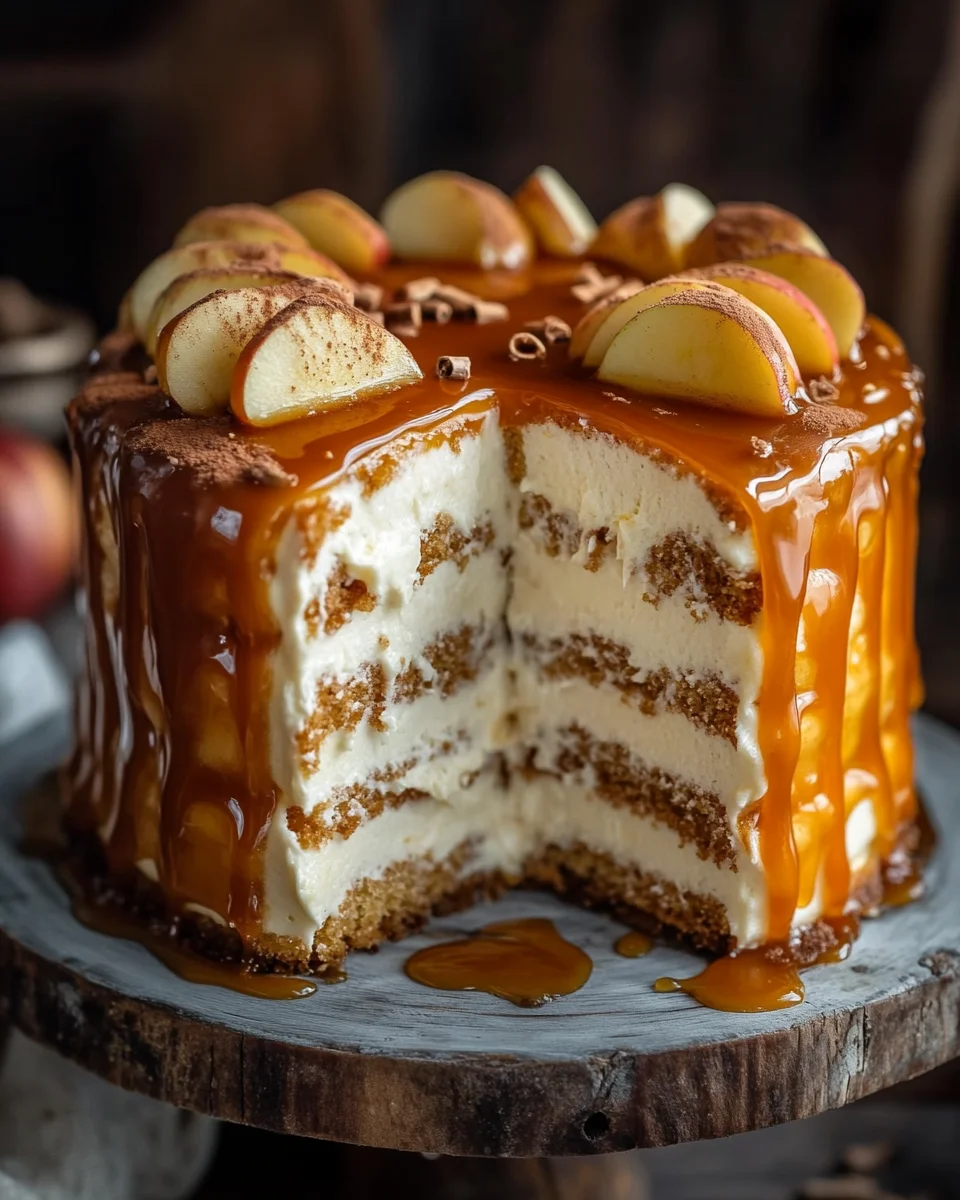 Bratapfeltorte mit Orangen-Zimt-Creme und Karamell-Drip 39 Bratapfeltorte