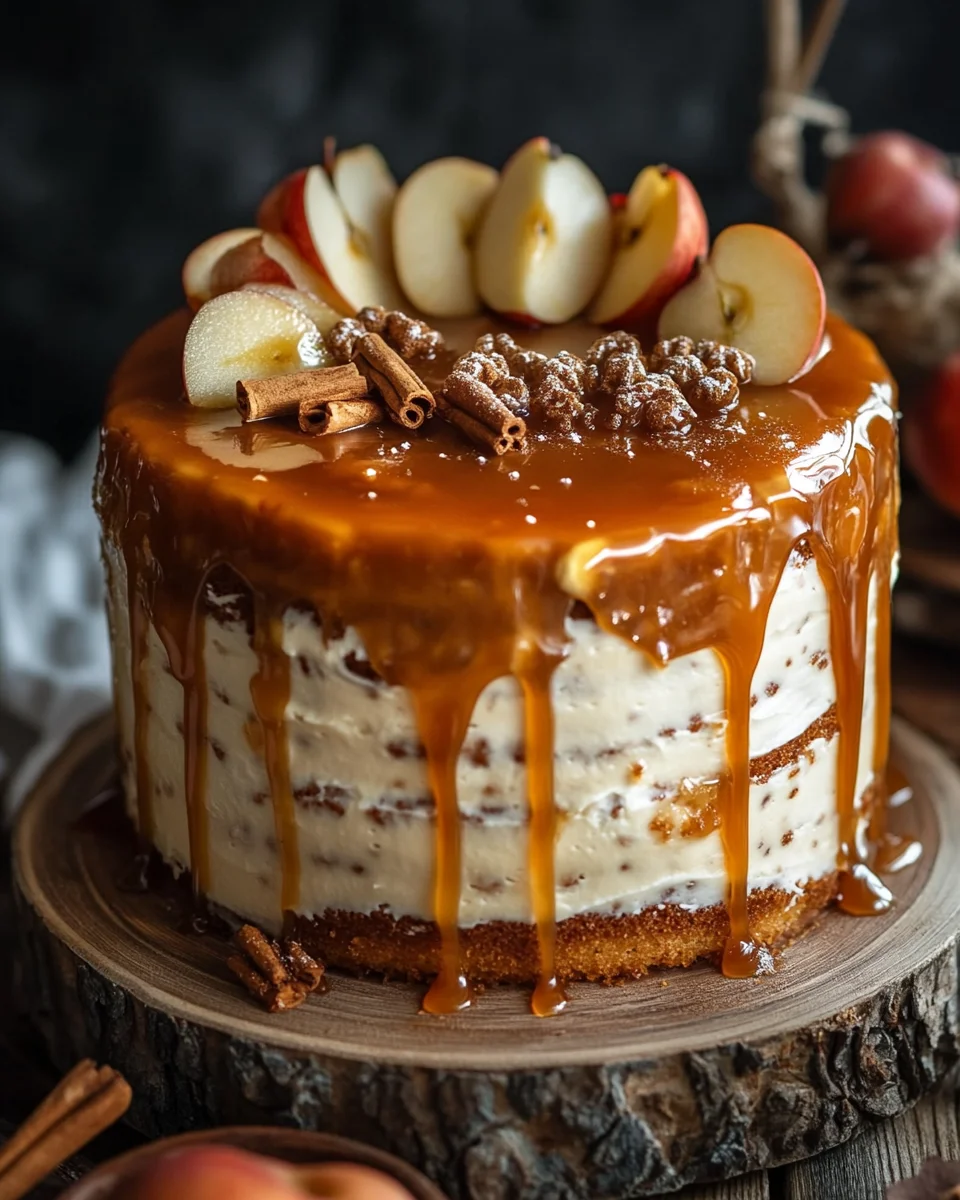 Bratapfeltorte mit Orangen-Zimt-Creme und Karamell-Drip 41 Bratapfeltorte mit Orangen-Zimt-Creme und Karamell-Drip