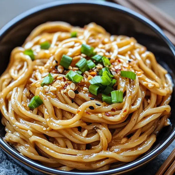 Chinesische Nudeln mit Erdnusssauce
