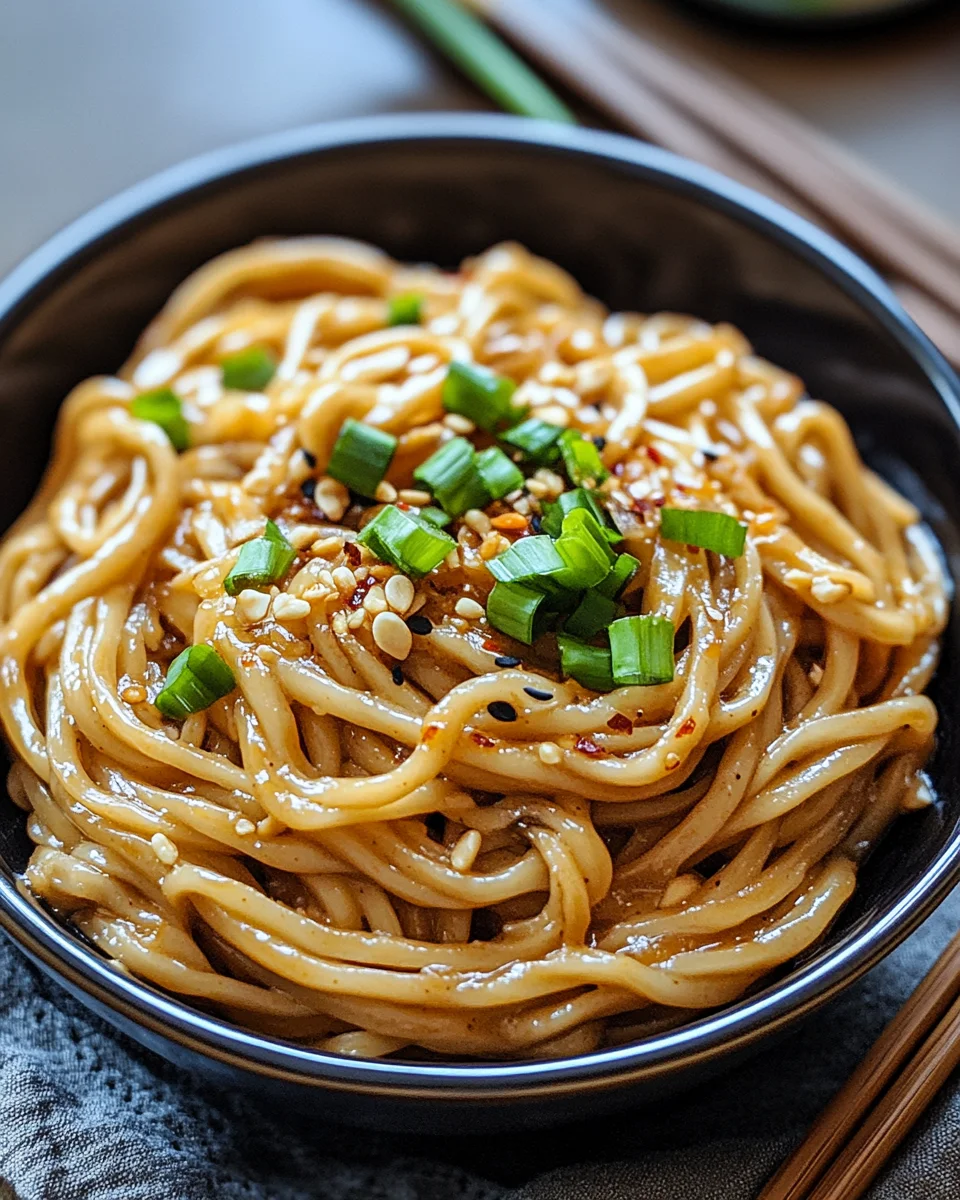 Chinesische Nudeln mit Erdnusssauce