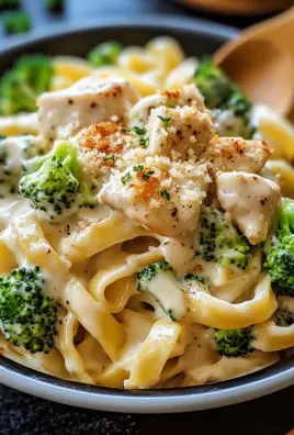 Cremige Hähnchen-Brokkoli-Alfredo Pasta