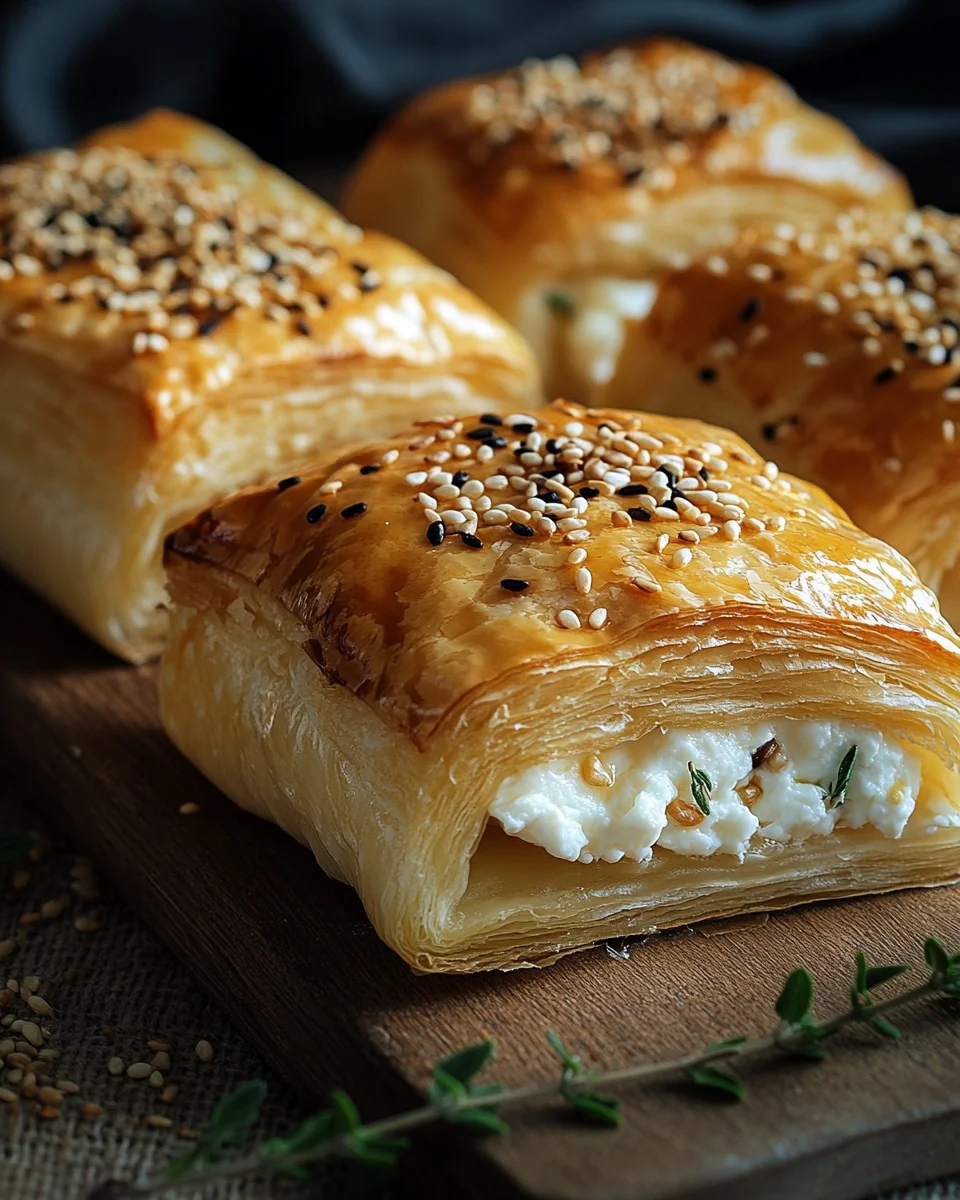 Feta im Blätterteig mit Sesam und Thymian 17 Feta