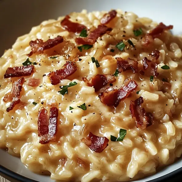 Französisches Zwiebel und Speck Risotto