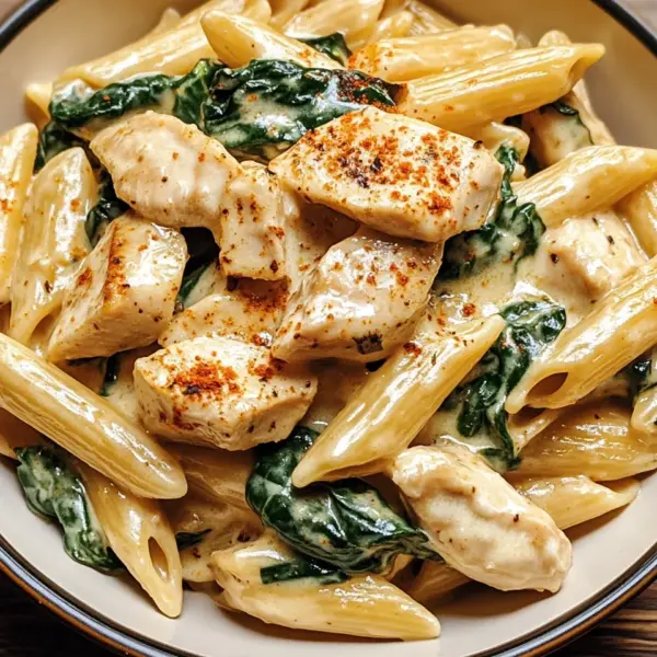 Frischkäse Spinat Hähnchen Pasta