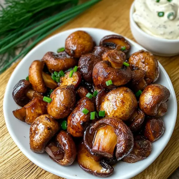 Gebratene Champignons mit KnoblauchdipGebratene Champignons mit Knoblauchdip