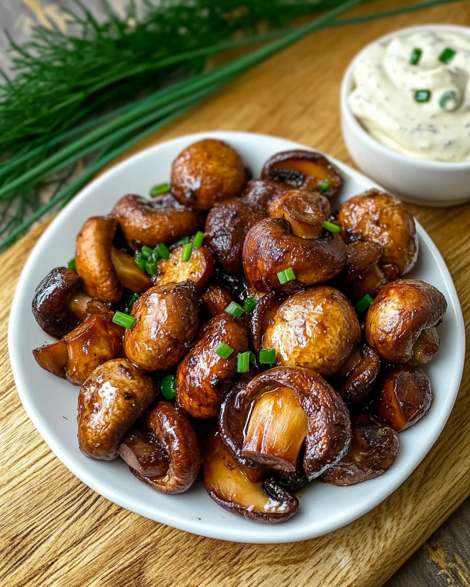 Gebratene Champignons mit KnoblauchdipGebratene Champignons mit Knoblauchdip