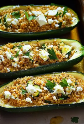 Gefüllte Zucchinis mit Couscous und Feta