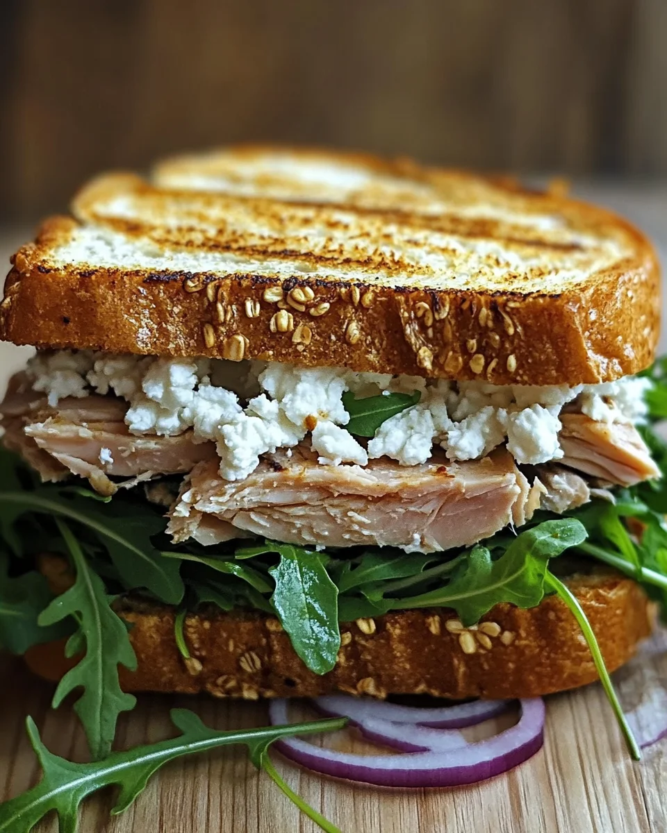 Gegrilltes Thunfisch-Sandwich mit Feta