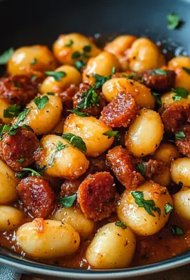 Gnocchi mit Chorizo und cremiger Harissa-Sauce 28 Gnocchi mit Chorizo und cremiger Harissa-Sauce