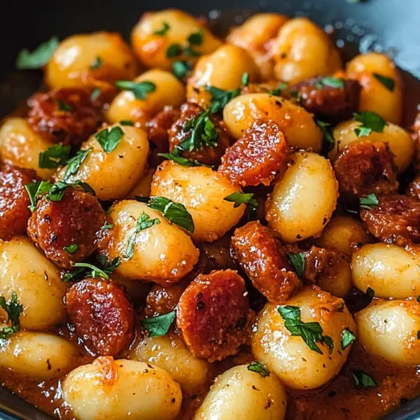 Gnocchi mit Chorizo und cremiger Harissa-Sauce