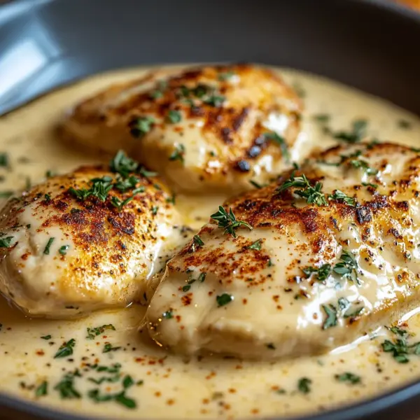 Hähnchenfilet in Frischkäse-Parmesan-Soße