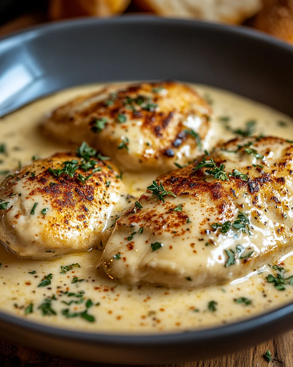 H&auml;hnchenfilet in Frischk&auml;se-Parmesan-So&szlig;e