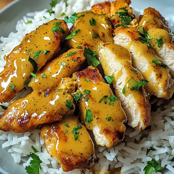 Honig Senf Hähnchen mit Reis