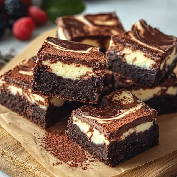 Käsekuchen Brownies mit Frischkäse und Schokolade