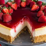 K&auml;sekuchen mit Erdbeeren