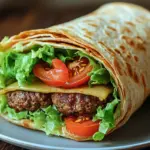 Kalorienarmer Burger-Wrap unter 250 Kalorien