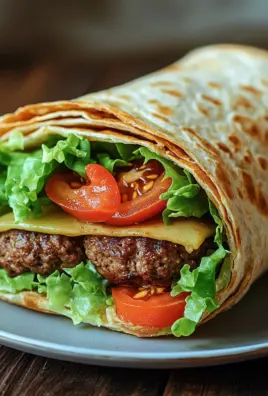 Kalorienarmer Burger-Wrap unter 250 Kalorien