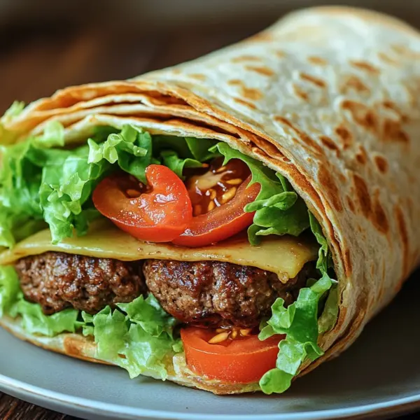 Kalorienarmer Burger-Wrap unter 250 Kalorien