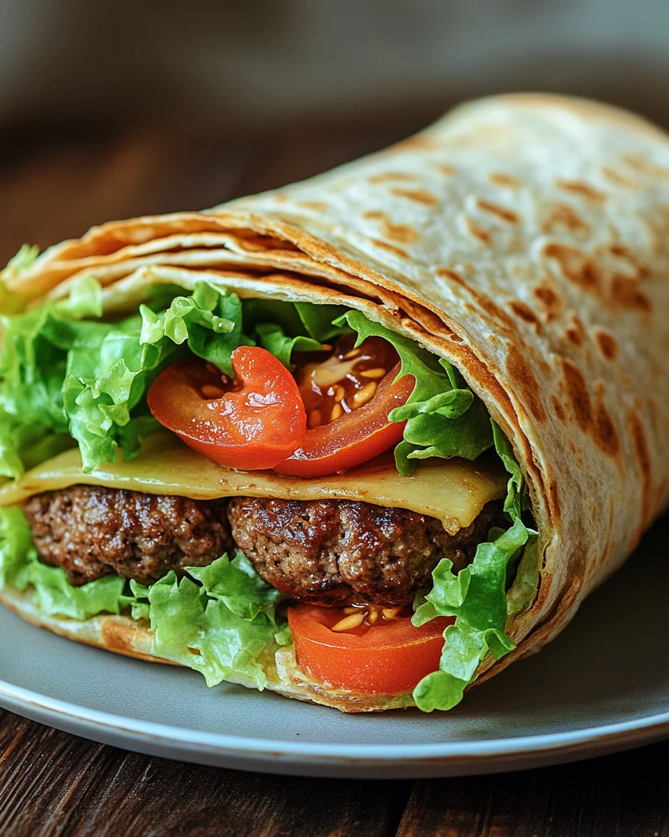 Kalorienarmer Burger-Wrap unter 250 Kalorien