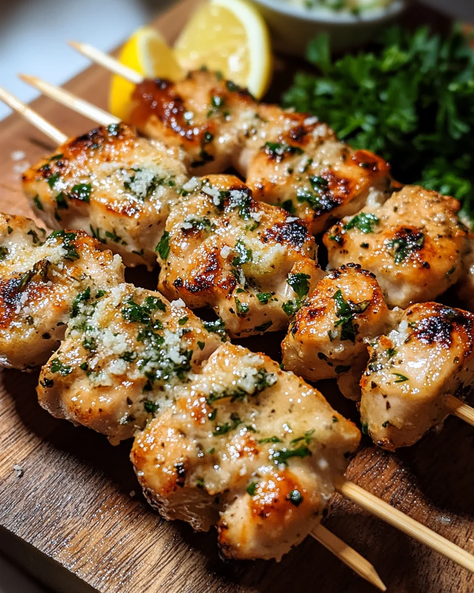 Knoblauch-Parmesan-H&auml;hnchenspie&szlig;e