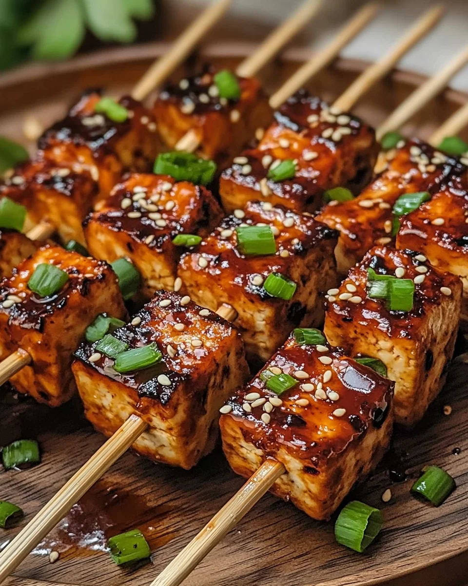 Knoblauch-Soja-Glasierte Tofu-Spie&szlig;e