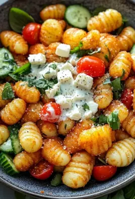 Knuspriger Gnocchi-Salat mit Joghurt-Dressing