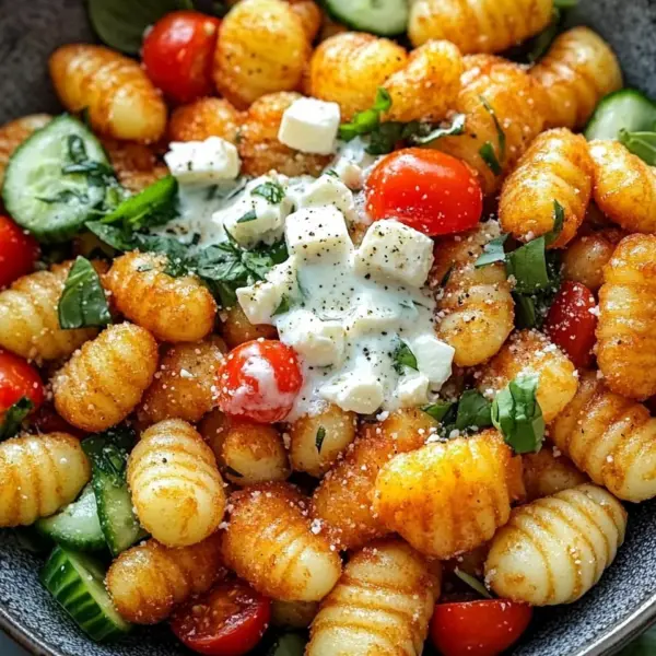 Knuspriger Gnocchi-Salat mit Joghurt-Dressing
