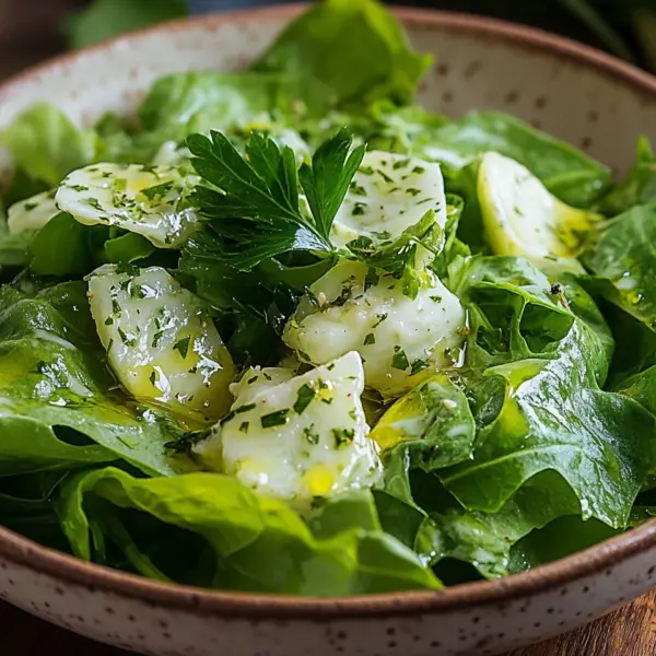 Kopfsalat mit Omas Sahne-Zitronen-Dressing