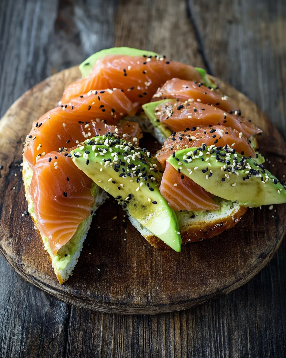 Lachs Avocado Laugenstange mit Topping