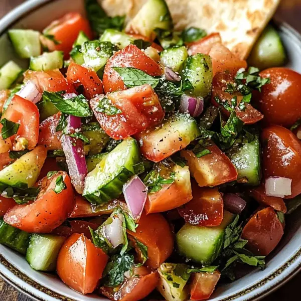 Libanesischer Tomaten Pita Salat