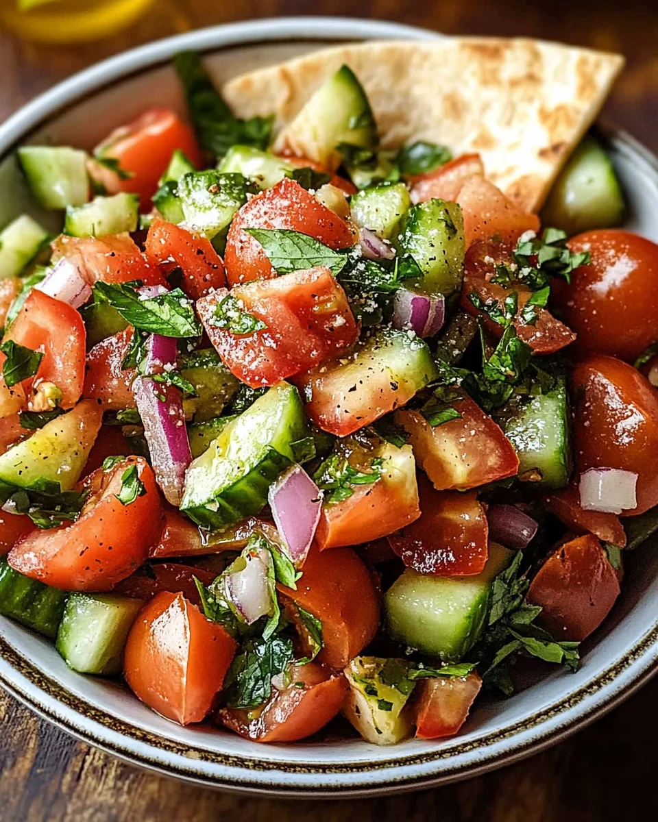 Libanesischer Tomaten Pita Salat