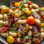 Marinierter getrockneter Tomaten-Bohnen-Salat