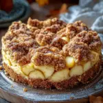 Marmorierter Apfel-Streuselkuchen mit Zimt und N&uuml;ssen