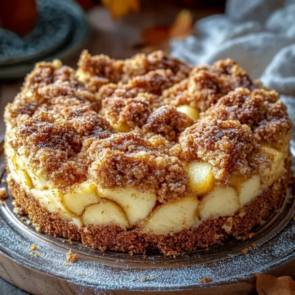 Marmorierter Apfel-Streuselkuchen mit Zimt und Nüssen