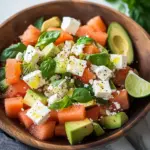 Melonen Feta Salat mit Avocado