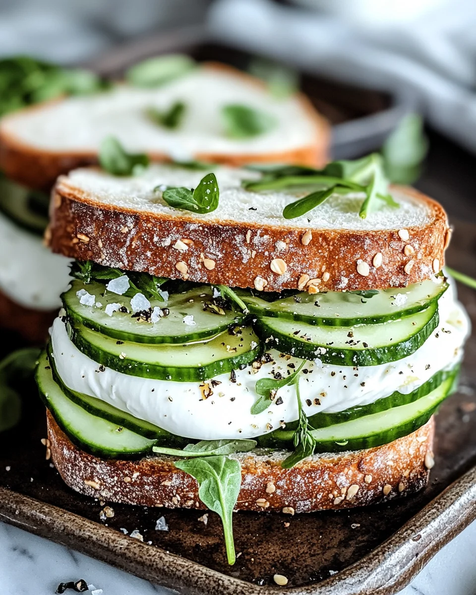 Mozzarella-Gurken-Sandwich mit Kresse 18 Mozzarella-Gurken-Sandwich