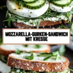Mozzarella-Gurken-Sandwich mit Kresse 17 Pinterest Hidden Image