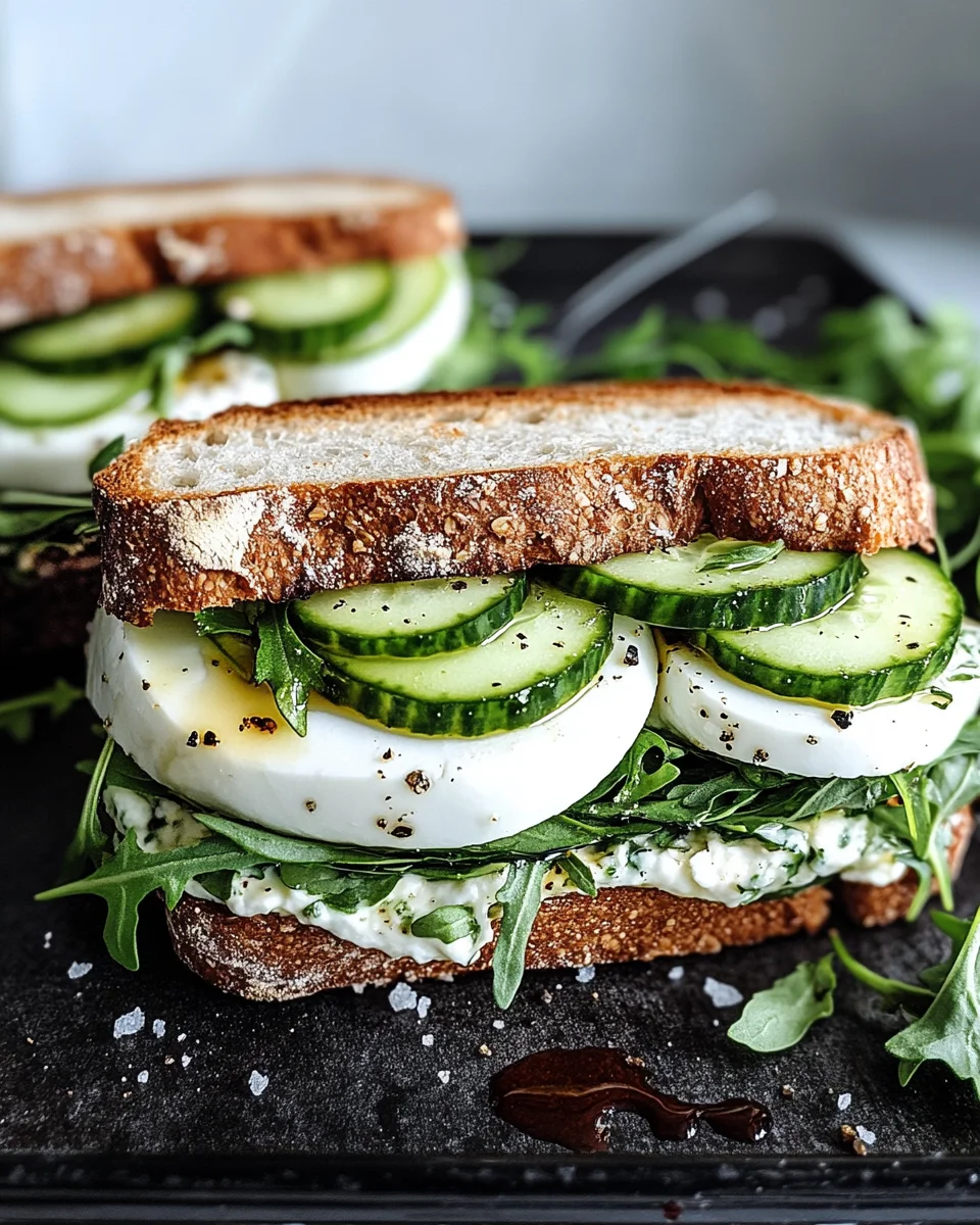 Mozzarella-Gurken-Sandwich mit Kresse 20 Mozzarella-Gurken-Sandwich mit Kresse