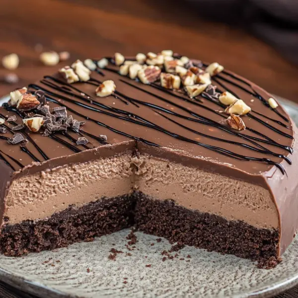 Nuss-Nougat-Torte mit Schokoboden