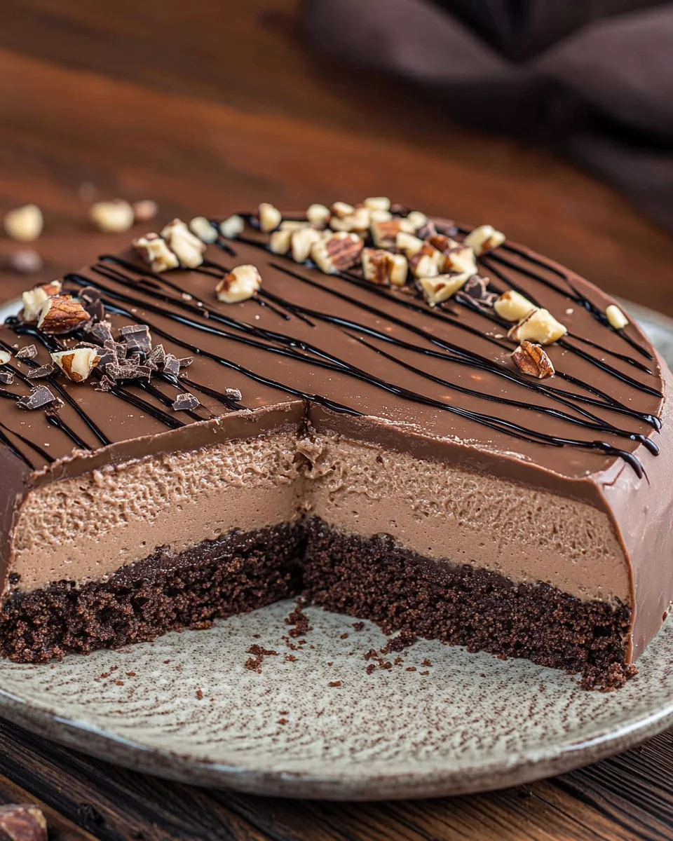 Nuss-Nougat-Torte mit Schokoboden