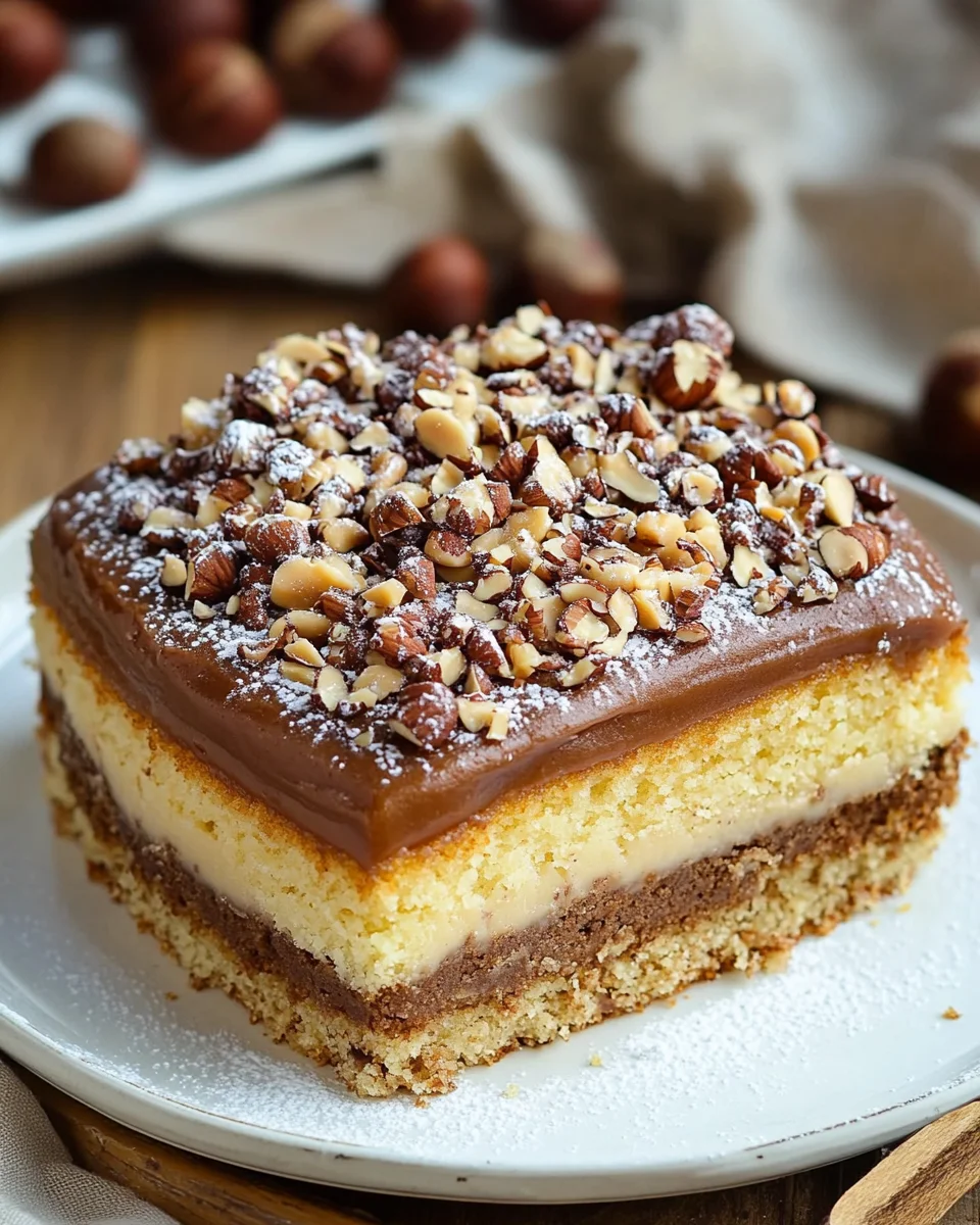 Nusskuchen mit Nougatcreme