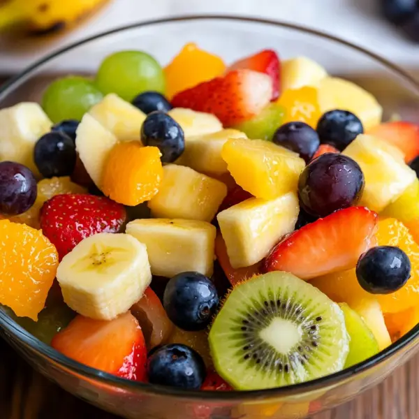 Obstsalat mit klassischem Dressing