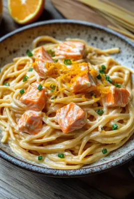Orangen Lachs Pasta