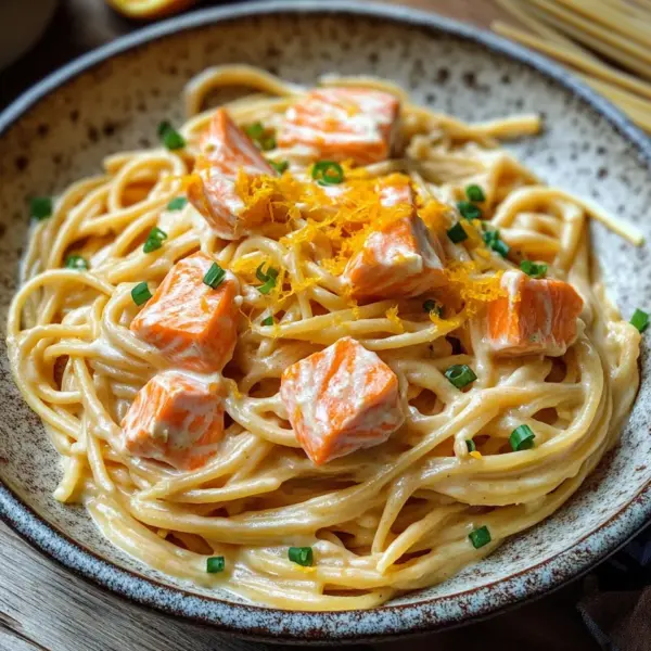 Orangen Lachs Pasta
