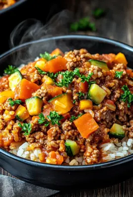 Reis-Hackfleisch-Pfanne mit Ajvar und Gemüse
