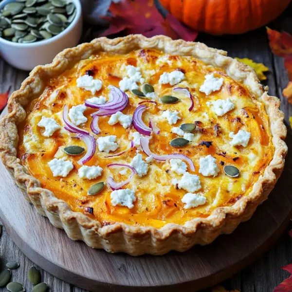 Saftige Kürbis-Quiche mit Feta