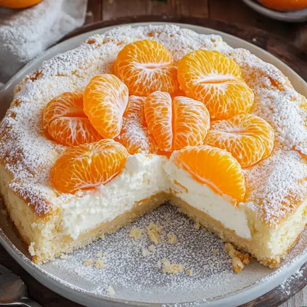 Schmandkuchen mit Mandarinen vom Blech