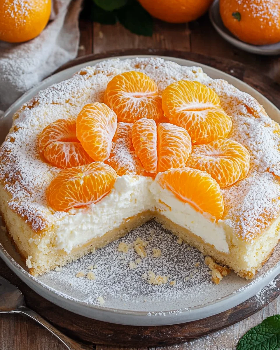 Schmandkuchen mit Mandarinen vom Blech