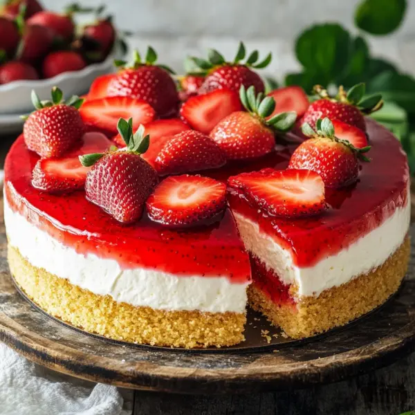 Schneller Erdbeerkuchen mit Schmand